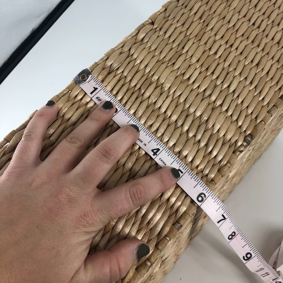 SOLD Boho Woven Storage Basket with Handles - Picture 8 of 8